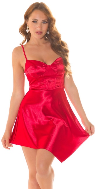 Musthave Minidress in Satin Look Red